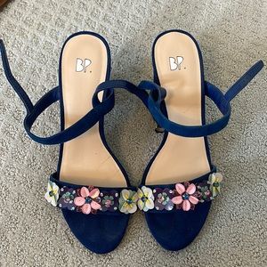 Blue Flower Sandal Heels